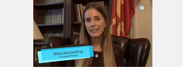 Ebba Rönneskog deltar i intervju för Makedonsk vinproduktion