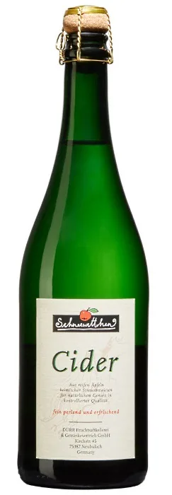 en flaska cider med kork