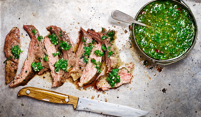 flnskstek och chimichurri